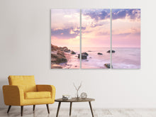 Laden Sie das Bild in den Galerie-Viewer, Leinwandbild 3-teilig Sonnenaufgang am Meer