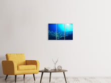 Laden Sie das Bild in den Galerie-Viewer, Leinwandbild 3-teilig Fischschwarm