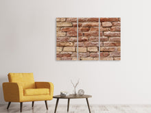 Laden Sie das Bild in den Galerie-Viewer, Leinwandbild 3-teilig Loft-Mauer