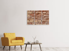 Laden Sie das Bild in den Galerie-Viewer, Leinwandbild 3-teilig Loft-Mauer