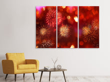 Laden Sie das Bild in den Galerie-Viewer, Leinwandbild 3-teilig Buntes Feuerwerk