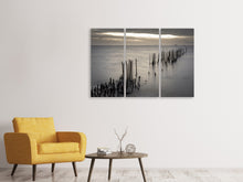 Laden Sie das Bild in den Galerie-Viewer, Leinwandbild 3-teilig Das Meer und die Träne