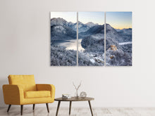 Laden Sie das Bild in den Galerie-Viewer, Leinwandbild 3-teilig Schloss Neuschwanstein im Ammergebierge