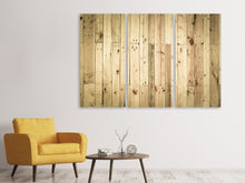 Laden Sie das Bild in den Galerie-Viewer, Leinwandbild 3-teilig Holzpaneelen