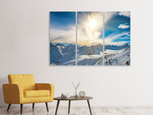 Laden Sie das Bild in den Galerie-Viewer, Leinwandbild 3-teilig Über den verschneiten Gipfeln