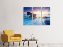 Laden Sie das Bild in den Galerie-Viewer, Leinwandbild 3-teilig Mystisches Meer
