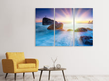 Laden Sie das Bild in den Galerie-Viewer, Leinwandbild 3-teilig Mystisches Meer