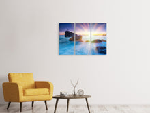 Laden Sie das Bild in den Galerie-Viewer, Leinwandbild 3-teilig Mystisches Meer