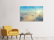 Laden Sie das Bild in den Galerie-Viewer, Leinwandbild 3-teilig Dämmerung über den Wolken