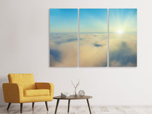 Laden Sie das Bild in den Galerie-Viewer, Leinwandbild 3-teilig Dämmerung über den Wolken