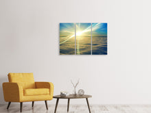 Laden Sie das Bild in den Galerie-Viewer, Leinwandbild 3-teilig Sonnenaufgang über den Wolken