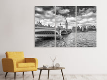 Laden Sie das Bild in den Galerie-Viewer, Leinwandbild 3-teilig Westminster Bridge
