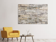 Laden Sie das Bild in den Galerie-Viewer, Leinwandbild 3-teilig Elegante Steinmauer