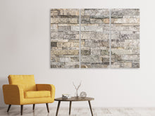 Laden Sie das Bild in den Galerie-Viewer, Leinwandbild 3-teilig Elegante Steinmauer