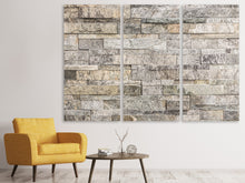 Laden Sie das Bild in den Galerie-Viewer, Leinwandbild 3-teilig Elegante Steinmauer