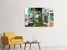 Laden Sie das Bild in den Galerie-Viewer, Leinwandbild 3-teilig Graffiti im Hinterhof