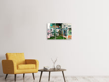 Laden Sie das Bild in den Galerie-Viewer, Leinwandbild 3-teilig Graffiti im Hinterhof