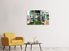 Laden Sie das Bild in den Galerie-Viewer, Leinwandbild 3-teilig Graffiti im Hinterhof