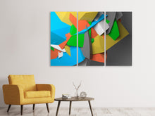 Laden Sie das Bild in den Galerie-Viewer, Leinwandbild 3-teilig 3D-Geometrische Figuren