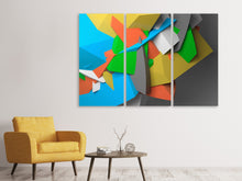 Laden Sie das Bild in den Galerie-Viewer, Leinwandbild 3-teilig 3D-Geometrische Figuren