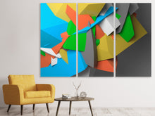 Laden Sie das Bild in den Galerie-Viewer, Leinwandbild 3-teilig 3D-Geometrische Figuren