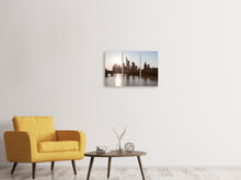 Laden Sie das Bild in den Galerie-Viewer, Leinwandbild 3-teilig Skyline Sonnenaufgang bei Frankfurt am Main