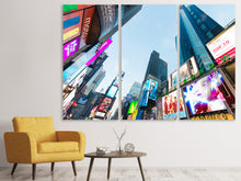 Laden Sie das Bild in den Galerie-Viewer, Leinwandbild 3-teilig Shopping in NYC