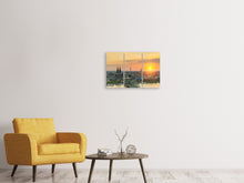 Laden Sie das Bild in den Galerie-Viewer, Leinwandbild 3-teilig Skyline Köln bei Sonnenuntergang