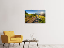 Laden Sie das Bild in den Galerie-Viewer, Leinwandbild 3-teilig Sonnenaufgang am Berg