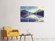 Laden Sie das Bild in den Galerie-Viewer, Leinwandbild 3-teilig Bergspiegelung