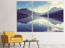 Laden Sie das Bild in den Galerie-Viewer, Leinwandbild 3-teilig Bergspiegelung