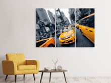 Laden Sie das Bild in den Galerie-Viewer, Leinwandbild 3-teilig Taxi in NYC