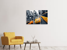 Laden Sie das Bild in den Galerie-Viewer, Leinwandbild 3-teilig Taxi in NYC