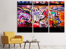 Laden Sie das Bild in den Galerie-Viewer, Leinwandbild 3-teilig Graffiti Kunst