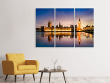 Laden Sie das Bild in den Galerie-Viewer, Leinwandbild 3-teilig Big Ben in der Nacht
