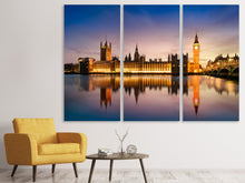 Laden Sie das Bild in den Galerie-Viewer, Leinwandbild 3-teilig Big Ben in der Nacht