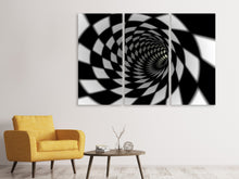 Laden Sie das Bild in den Galerie-Viewer, Leinwandbild 3-teilig Abstrakter Tunnel Black &amp; White