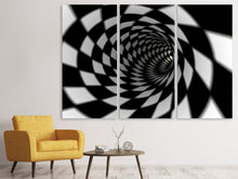 Laden Sie das Bild in den Galerie-Viewer, Leinwandbild 3-teilig Abstrakter Tunnel Black &amp; White