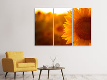 Laden Sie das Bild in den Galerie-Viewer, Leinwandbild 3-teilig Macro-Sonnenblume