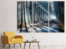 Laden Sie das Bild in den Galerie-Viewer, Leinwandbild 3-teilig Wald im Lichtstrahl