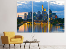 Laden Sie das Bild in den Galerie-Viewer, Leinwandbild 3-teilig Skyline Frankfurt am Main