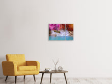 Laden Sie das Bild in den Galerie-Viewer, Leinwandbild 3-teilig Paradiesischer Wasserfall