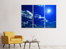 Laden Sie das Bild in den Galerie-Viewer, Leinwandbild 3-teilig Der Mond