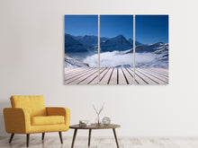Laden Sie das Bild in den Galerie-Viewer, Leinwandbild 3-teilig Sonnenterrasse in den Schweizer Alpen