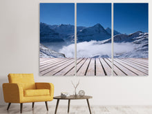 Laden Sie das Bild in den Galerie-Viewer, Leinwandbild 3-teilig Sonnenterrasse in den Schweizer Alpen