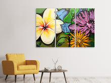 Laden Sie das Bild in den Galerie-Viewer, Leinwandbild 3-teilig Graffiti Flowers