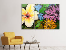 Laden Sie das Bild in den Galerie-Viewer, Leinwandbild 3-teilig Graffiti Flowers
