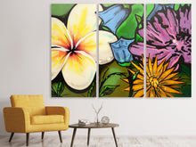 Laden Sie das Bild in den Galerie-Viewer, Leinwandbild 3-teilig Graffiti Flowers