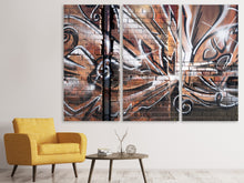 Laden Sie das Bild in den Galerie-Viewer, Leinwandbild 3-teilig Graffiti Mauer