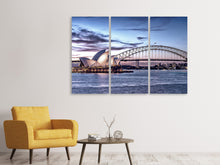 Laden Sie das Bild in den Galerie-Viewer, Leinwandbild 3-teilig Skyline Sydney Opera House